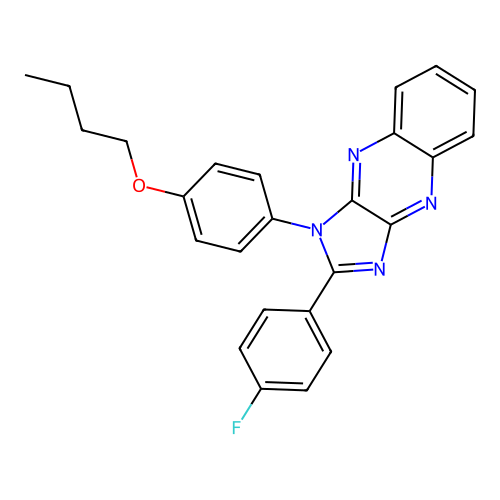 1-(4-butoxyphenyl)-2-(4-fluorophenyl)-1H-imidazo[4,5-b]quinoxaline structure