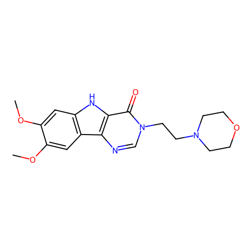 7,8-dimethoxy-3-(2-morpholinoethyl)-3H-pyrimido[5,4-b]indol-4(5H)-one structure