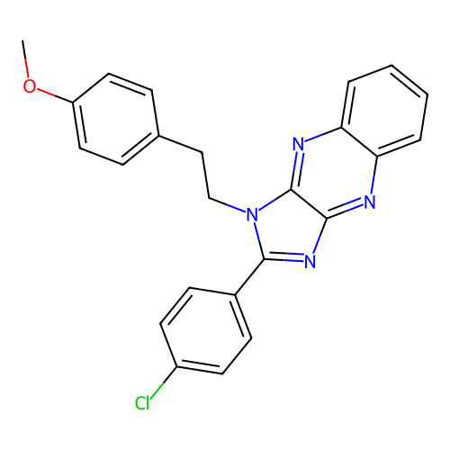 2-(4-chlorophenyl)-1-[2-(4-methoxyphenyl)ethyl]-1H-imidazo[4,5-b]quinoxaline structure