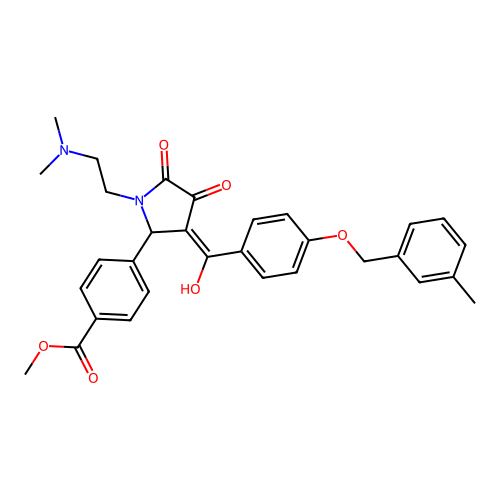 methyl 4-(1-(2-(dimethylamino)ethyl)-4-hydroxy-3-(4-((3-methylbenzyl)oxy)benzoyl)-5-oxo-2,5-dihydro-1H-pyrrol-2-yl)benzoate structure