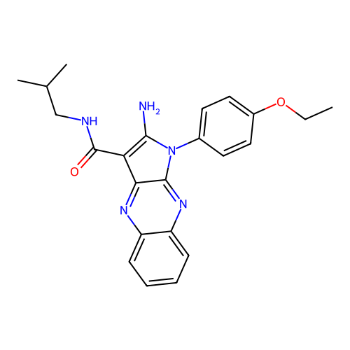2-amino-1-(4-ethoxyphenyl)-N-(2-methylpropyl)-1H-pyrrolo[2,3-b]quinoxaline-3-carboxamide structure