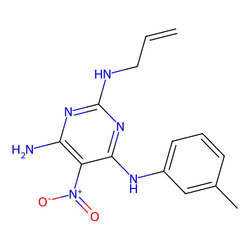[6-Amino-5-nitro-2-(prop-2-enylamino)pyrimidin-4-yl](3-methylphenyl)amine structure