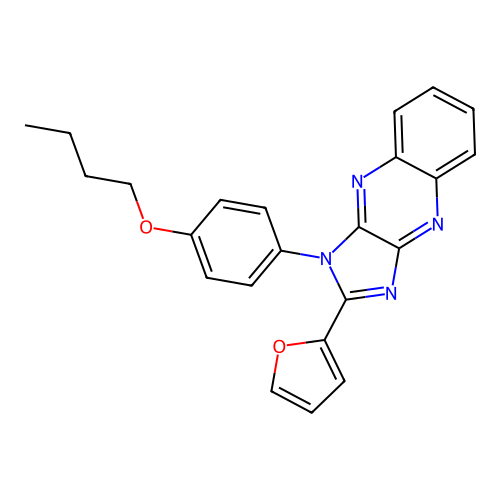 1-(4-butoxyphenyl)-2-(furan-2-yl)-1H-imidazo[4,5-b]quinoxaline structure