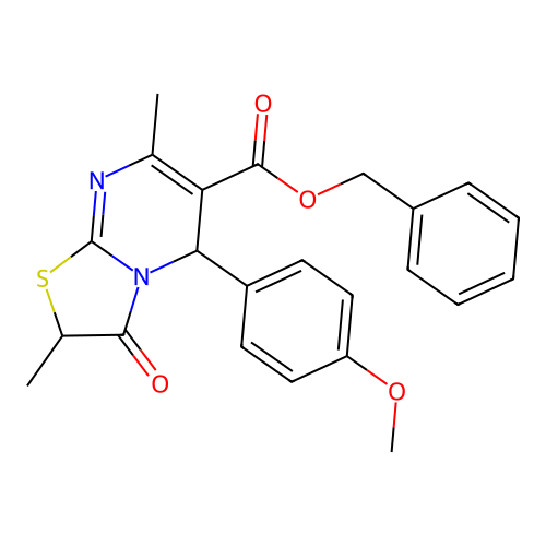 benzyl 5-(4-methoxyphenyl)-2,7-dimethyl-3-oxo-2,3-dihydro-5H-[1,3]thiazolo[3,2-a]pyrimidine-6-carboxylate structure
