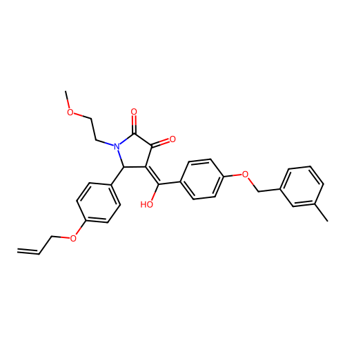 (4E)-4-(hydroxy{4-[(3-methylbenzyl)oxy]phenyl}methylidene)-1-(2-methoxyethyl)-5-[4-(prop-2-en-1-yloxy)phenyl]pyrrolidine-2,3-dione structure