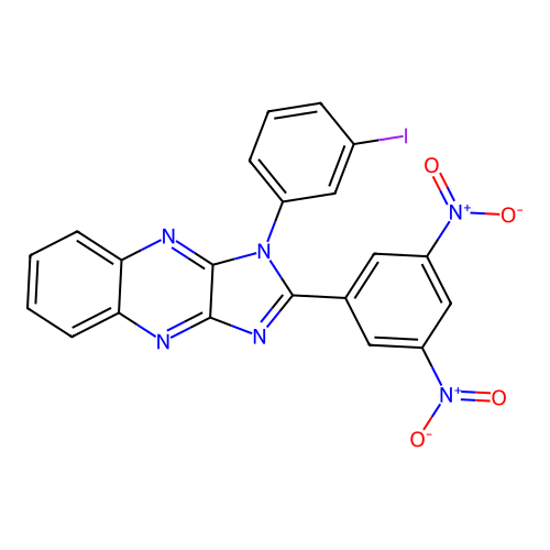 2-(3,5-dinitrophenyl)-1-(3-iodophenyl)-1H-imidazo[4,5-b]quinoxaline structure