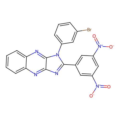 1-(3-bromophenyl)-2-(3,5-dinitrophenyl)-1H-imidazo[4,5-b]quinoxaline structure