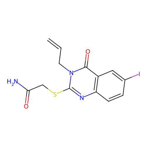 2-((3-Allyl-6-iodo-4-oxo-3,4-dihydroquinazolin-2-yl)thio)acetamide structure