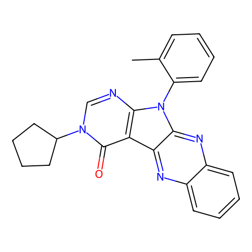 3-cyclopentyl-11-(o-tolyl)-3H-pyrimido[5',4':4,5]pyrrolo[2,3-b]quinoxalin-4(11H)-one structure
