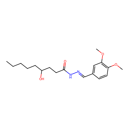 N'-[(E)-(3,4-dimethoxyphenyl)methylidene]-4-hydroxynonanehydrazide structure