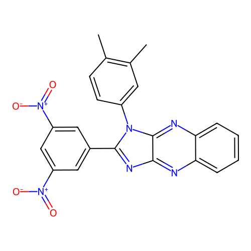 1-(3,4-dimethylphenyl)-2-(3,5-dinitrophenyl)-1H-imidazo[4,5-b]quinoxaline structure