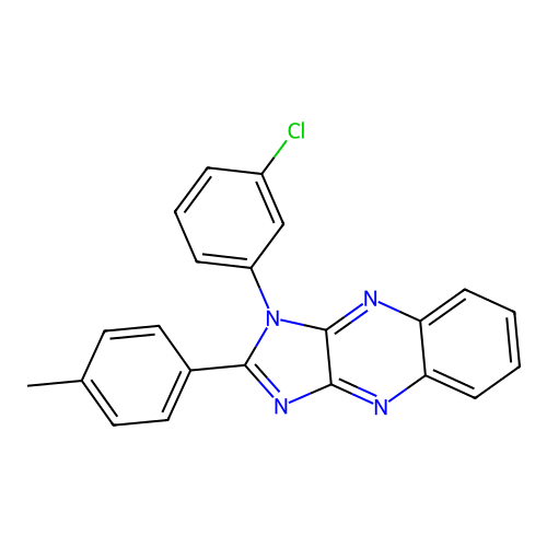1-(3-chlorophenyl)-2-(4-methylphenyl)-1H-imidazo[4,5-b]quinoxaline structure