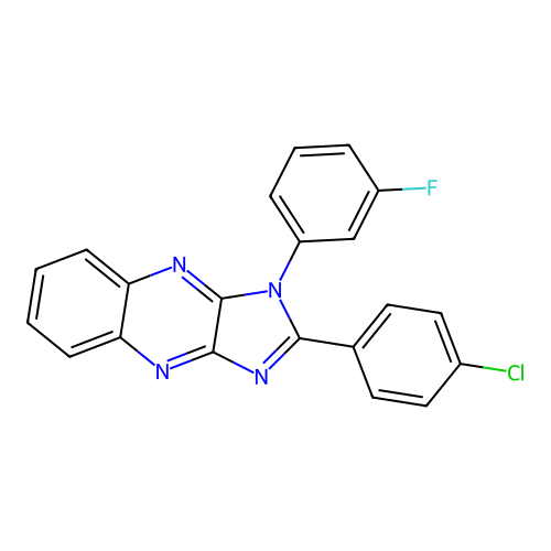 2-(4-chlorophenyl)-1-(3-fluorophenyl)-1H-imidazo[4,5-b]quinoxaline structure