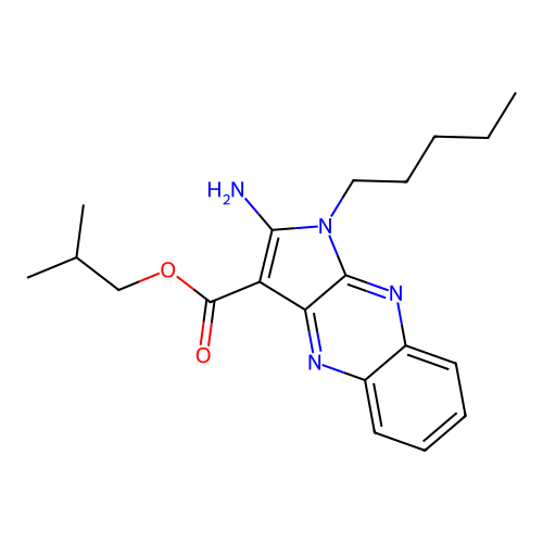 2-methylpropyl 2-amino-1-pentyl-1H-pyrrolo[2,3-b]quinoxaline-3-carboxylate structure