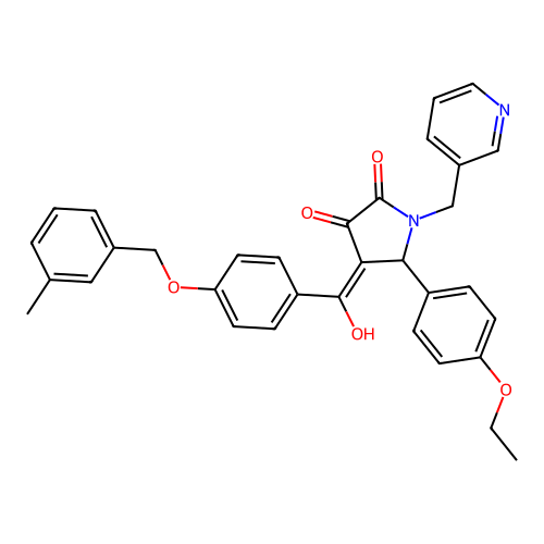 (4E)-5-(4-ethoxyphenyl)-4-(hydroxy{4-[(3-methylbenzyl)oxy]phenyl}methylidene)-1-(pyridin-3-ylmethyl)pyrrolidine-2,3-dione structure