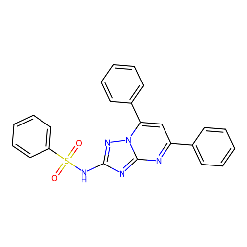 N-(5,7-diphenyl-[1,2,4]triazolo[1,5-a]pyrimidin-2-yl)benzenesulfonamide structure
