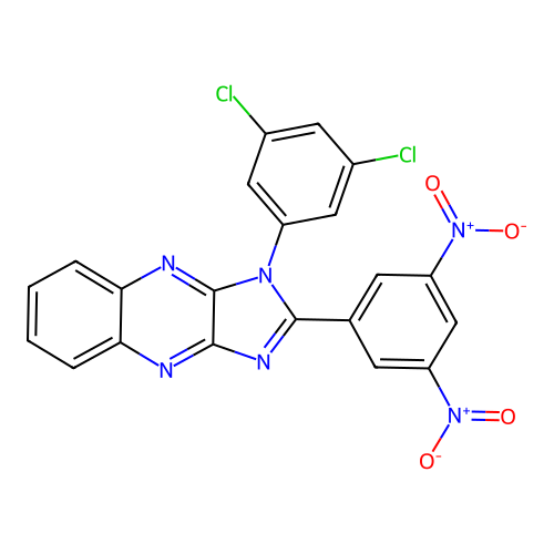 1-(3,5-dichlorophenyl)-2-(3,5-dinitrophenyl)-1H-imidazo[4,5-b]quinoxaline structure