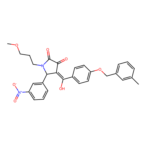 (4E)-4-(hydroxy{4-[(3-methylbenzyl)oxy]phenyl}methylidene)-1-(3-methoxypropyl)-5-(3-nitrophenyl)pyrrolidine-2,3-dione structure