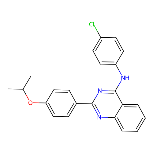 N-(4-chlorophenyl)-2-[4-(propan-2-yloxy)phenyl]quinazolin-4-amine structure