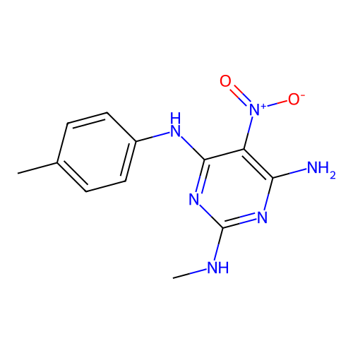 [6-Amino-2-(methylamino)-5-nitropyrimidin-4-yl](4-methylphenyl)amine structure