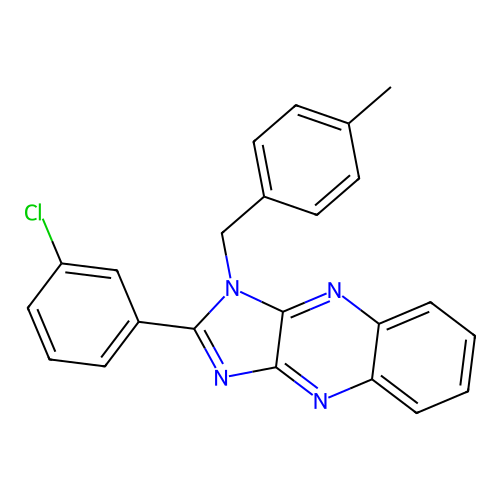 2-(3-chlorophenyl)-1-(4-methylbenzyl)-1H-imidazo[4,5-b]quinoxaline structure