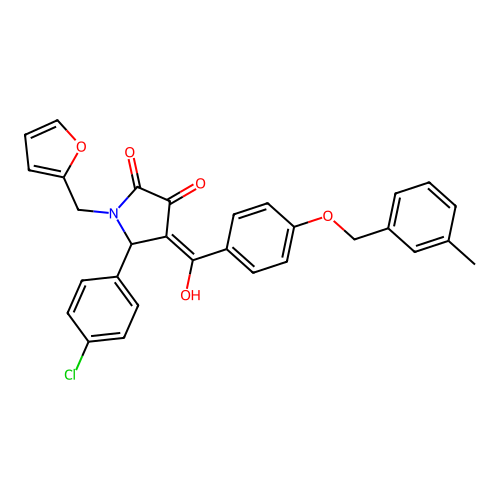 (4E)-5-(4-chlorophenyl)-1-(furan-2-ylmethyl)-4-(hydroxy{4-[(3-methylbenzyl)oxy]phenyl}methylidene)pyrrolidine-2,3-dione structure