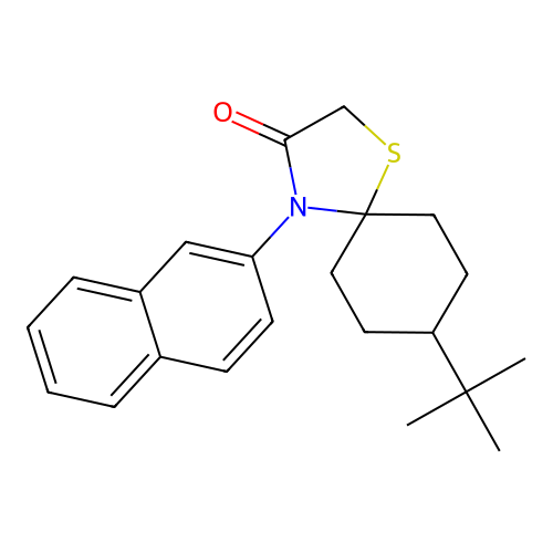 8-Tert-butyl-4-(naphthalen-2-yl)-1-thia-4-azaspiro[4.5]decan-3-one structure