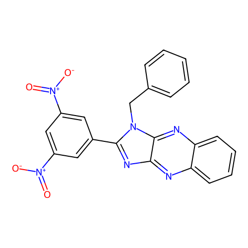 1-benzyl-2-(3,5-dinitrophenyl)-1H-imidazo[4,5-b]quinoxaline structure