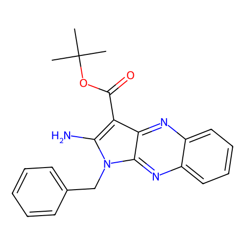 tert-butyl 2-amino-1-benzyl-1H-pyrrolo[2,3-b]quinoxaline-3-carboxylate structure