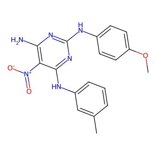 N~2~-(4-methoxyphenyl)-N~4~-(3-methylphenyl)-5-nitropyrimidine-2,4,6-triamine structure