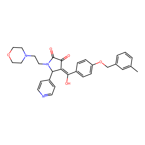 (4E)-4-(hydroxy{4-[(3-methylbenzyl)oxy]phenyl}methylidene)-1-[2-(morpholin-4-yl)ethyl]-5-(pyridin-4-yl)pyrrolidine-2,3-dione structure