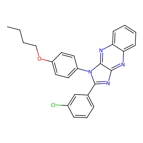 1-(4-butoxyphenyl)-2-(3-chlorophenyl)-1H-imidazo[4,5-b]quinoxaline structure