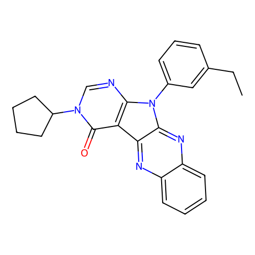 3-cyclopentyl-11-(3-ethylphenyl)-3H-pyrimido[5',4':4,5]pyrrolo[2,3-b]quinoxalin-4(11H)-one structure