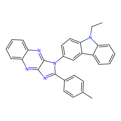 1-(9-ethyl-9H-carbazol-3-yl)-2-(4-methylphenyl)-1H-imidazo[4,5-b]quinoxaline structure