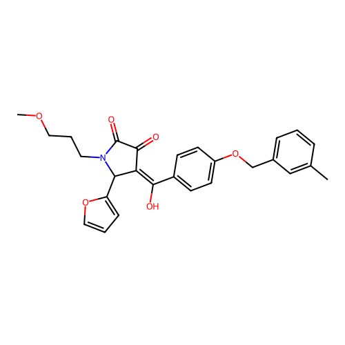 5-(furan-2-yl)-3-hydroxy-1-(3-methoxypropyl)-4-{4-[(3-methylphenyl)methoxy]benzoyl}-2,5-dihydro-1H-pyrrol-2-one structure