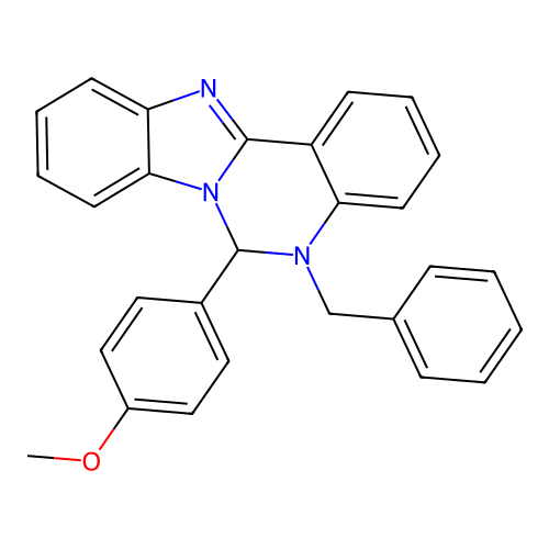 5-Benzyl-6-(4-methoxyphenyl)-5,6-dihydrobenzimidazo[1,2-c]quinazoline structure