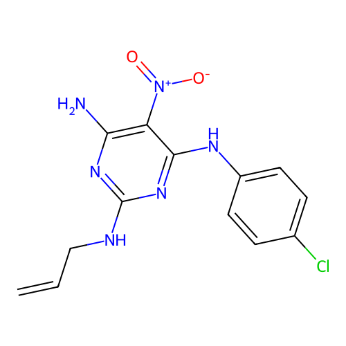 [6-Amino-5-nitro-2-(prop-2-enylamino)pyrimidin-4-yl](4-chlorophenyl)amine structure