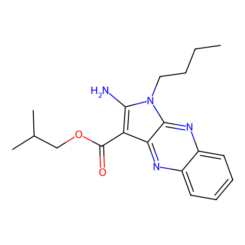 2-methylpropyl 2-amino-1-butyl-1H-pyrrolo[2,3-b]quinoxaline-3-carboxylate structure