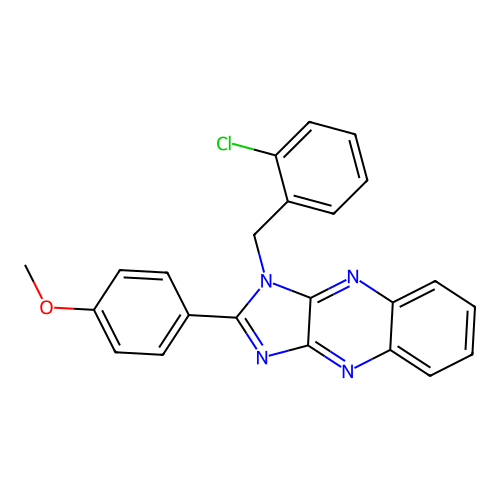 1-(2-chlorobenzyl)-2-(4-methoxyphenyl)-1H-imidazo[4,5-b]quinoxaline structure