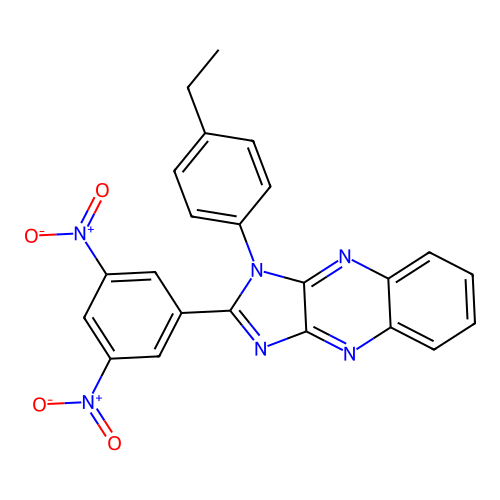 2-(3,5-dinitrophenyl)-1-(4-ethylphenyl)-1H-imidazo[4,5-b]quinoxaline structure