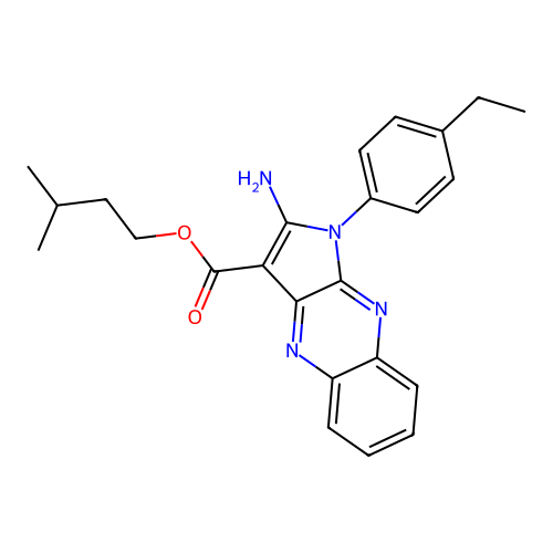 3-methylbutyl 2-amino-1-(4-ethylphenyl)-1H-pyrrolo[2,3-b]quinoxaline-3-carboxylate structure