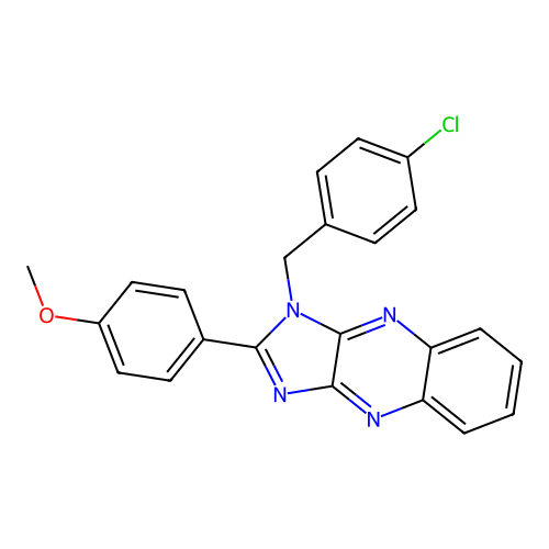 1-(4-chlorobenzyl)-2-(4-methoxyphenyl)-1H-imidazo[4,5-b]quinoxaline structure