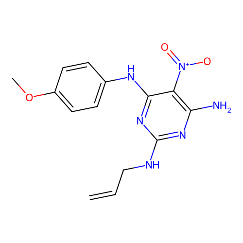 [6-Amino-5-nitro-2-(prop-2-enylamino)pyrimidin-4-yl](4-methoxyphenyl)amine structure