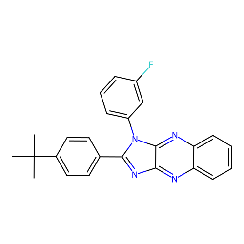 2-(4-tert-butylphenyl)-1-(3-fluorophenyl)-1H-imidazo[4,5-b]quinoxaline structure