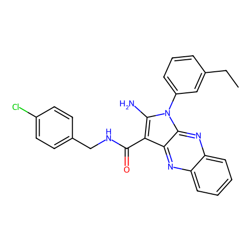 2-amino-N-(4-chlorobenzyl)-1-(3-ethylphenyl)-1H-pyrrolo[2,3-b]quinoxaline-3-carboxamide structure