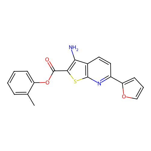 2-Methylphenyl 3-amino-6-(furan-2-yl)thieno[2,3-b]pyridine-2-carboxylate structure