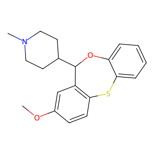 4-(8-methoxy-6H-benzo[c][1,5]benzoxathiepin-6-yl)-1-methylpiperidine structure