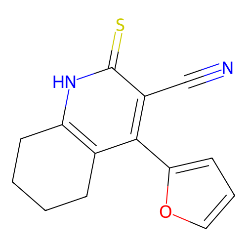 4-(2-Furyl)-2-mercapto-5,6,7,8-tetrahydroquinoline-3-carbonitrile structure