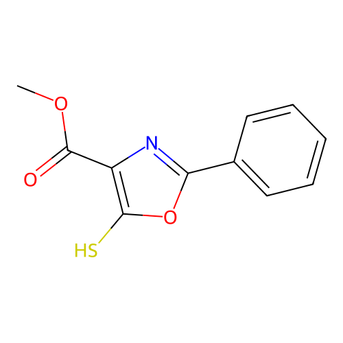 Methyl 2-phenyl-5-sulfanyl-1,3-oxazole-4-carboxylate structure