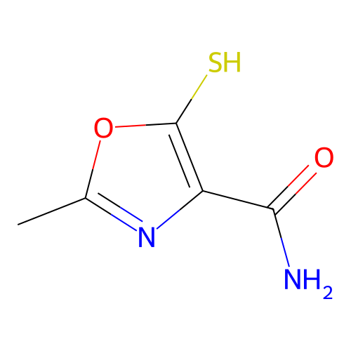 2-Methyl-5-sulfanyl-1,3-oxazole-4-carboxamide structure